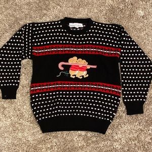 Vintage Mice/Candy Cane Ugly Christmas Sweater